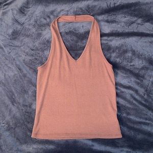 Mauve American Eagle Halter Cropped Top, Size S